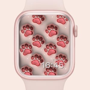 Apple Watch Wallpaper Paw Print  , Cute Puppy Paw , Pet Lover  Watch Background, Instantfor Apple Watch