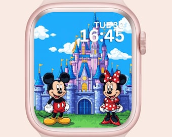 Mickey en Minnie Mouse Apple Watch Wallpaper: Magic Castle (digitale download)