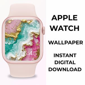 Glitter Ocean Apple Watch Face: Summer Pastel Wallpaper (Digital Download
