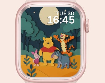 Apple Watch Wallpaper Winnie the Pooh , Disney Smartwatch Background, Cartoon Cute Watch Screensaver , Ai  Art Wallpaper