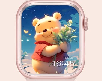 Winnie the Pooh Apple Watch Wallpaper, Disney Cartoon (Digital Download)