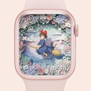 Apple Watch Wallpaper 3D Anime Blumen | Pastell Warme Sonnige Natur Ästhetik | Frühlingslandschaft