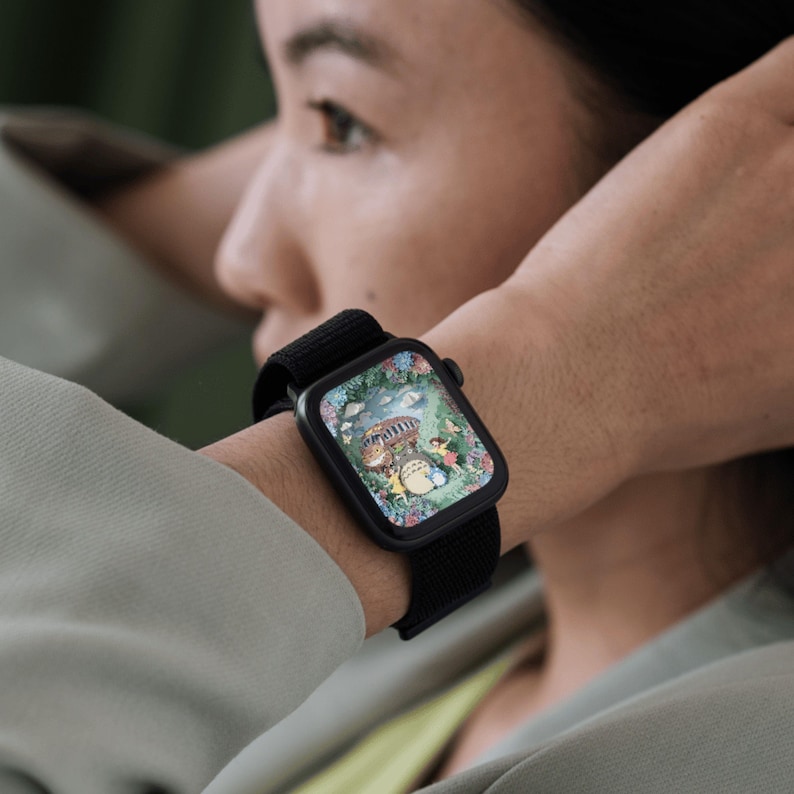 3D Anime Garden Apple Watch Wallpaper: Pastel Spring Landscape (Instant Download) image 4