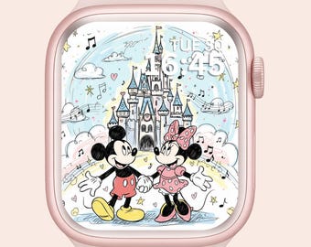 Mickey en Minnie Mouse Apple Watch Wallpaper: Magic Castle (digitale download)
