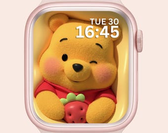Apple Watch Wallpaper Winnie the Pooh , Disney Smartwatch Background, Cartoon Cute Watch Screensaver , Ai Art Wallpaper