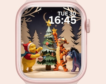 Apple Watch Wallpaper Winnie the Pooh , Disney Smartwatch Background, Cartoon Cute Watch Screensaver , Ai  Art Wallpaper