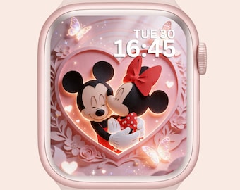 Mickey en Minnie Mouse Apple Watch Wallpaper: Disney-achtergrond Disneyland