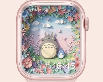 Apple Watch Wallpaper: 3D Cartoon Garden Spring Landscape (Instant Download)