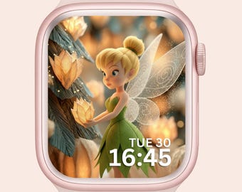 Fondo de pantalla de Campanilla para Apple Watch, fondo de Disney para Smartwatch, protector de pantalla de dibujos animados, fondo de pantalla con arte AI