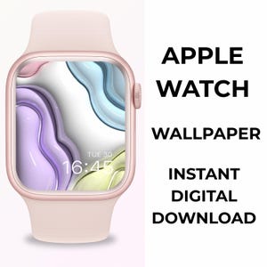 Trippy Pastel Swirl Apple Watch Wallpaper: Abstract Marble (Digital Download)