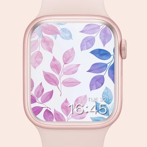 Apple Watch Wallpaper Pastel Leaves Smartwatch Background | Botanical  | Autumn Watch Screensaver  Download