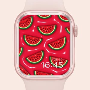 Apple Watch Wallpaper Juicy Watermelon | Cute Summer Fruit Pattern | Fun Vibrant Aesthetic
