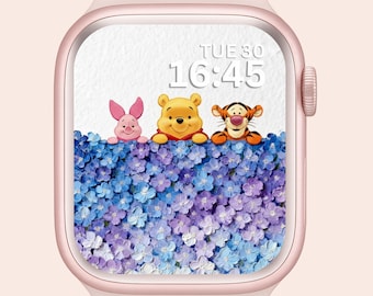 Apple Watch Wallpaper Winnie the Pooh , Disney Smartwatch Background, Cartoon Cute Watch Screensaver , Ai  Art
