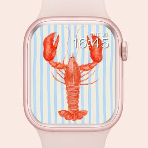 Apple Watch Wallpaper Summer Beach | Lobster Coastal Vibe  | Feminine Aesthetic
