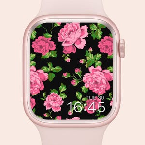 Peony Apple Watch Wallpaper: Vintage Floral Smartwatch Background (Digital Download)