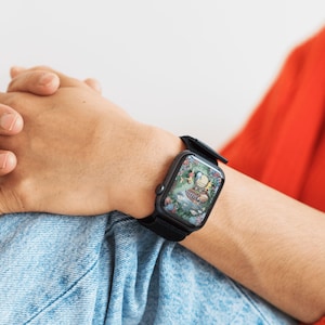 3D Anime Garden Apple Watch Wallpaper: Pastel Spring Landscape (Instant Download) image 2