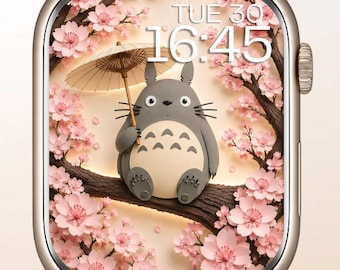 3D Anime Garden Apple Watch Wallpaper : Pastel Spring Landscape (Instant Download)
