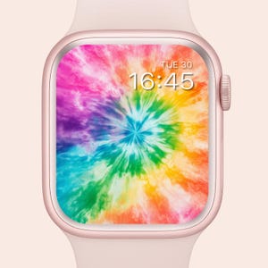 Tie Dye Apple Watch Wallpaper: Psychedelic 70s Retro Design (Digital Download)
