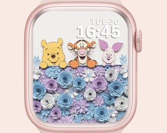 Apple Watch Wallpaper Winnie the Pooh , Disney Smartwatch Background, Cartoon Cute Watch Screensaver , Ai  Art Wallpaper
