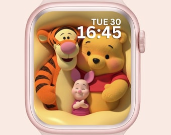 Apple Watch Wallpaper Winnie the Pooh , Disney Smartwatch Background, Cartoon Cute Watch Screensaver , Ai  Art Wallpaper