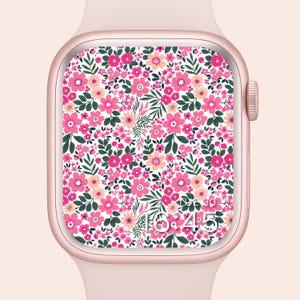 Floral Apple Watch Wallpaper: Pastel Meadow Design (Digital Download)