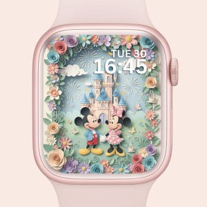 Musse och Mimmi Pigg Apple Watch-bakgrund: Disney-bakgrund Disneyland