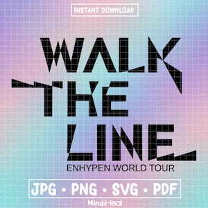 Logotipo de la gira Enhypen WALK THE LINE 2025/svg png pdf jpg / Archivos digitales para Silhouette o Cricut / kpop engene enha