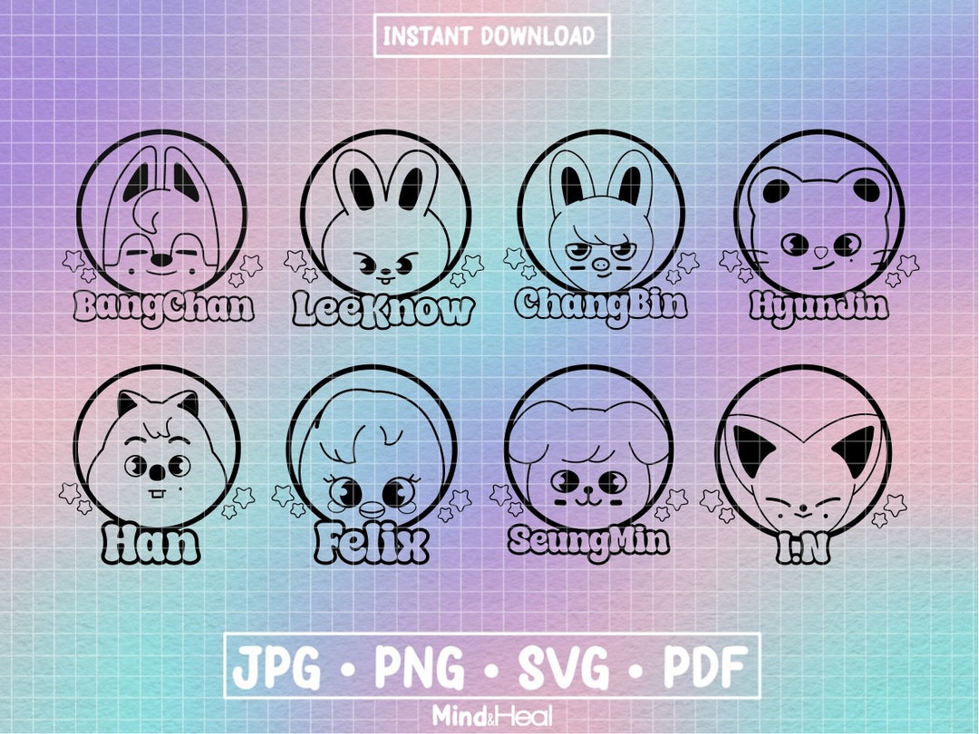 Stray Kids X SKZOO Names | Svg Png Pdf Jpg | Digital Files for