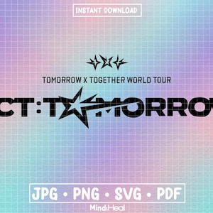 TXT ACT:TOMORROW World Tour Logo | svg png pdf jpg | Digital Files for Silhouette or Cricut | kpop moa world tour