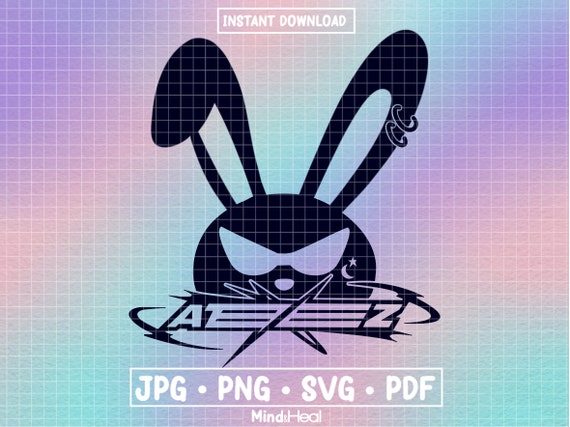 Rabbit Stickerᕱᘏ ゛専用 ATEEZ Mito Rabbit SVG: Kpop Atiny Matz Bunny (digital Files) - Etsy