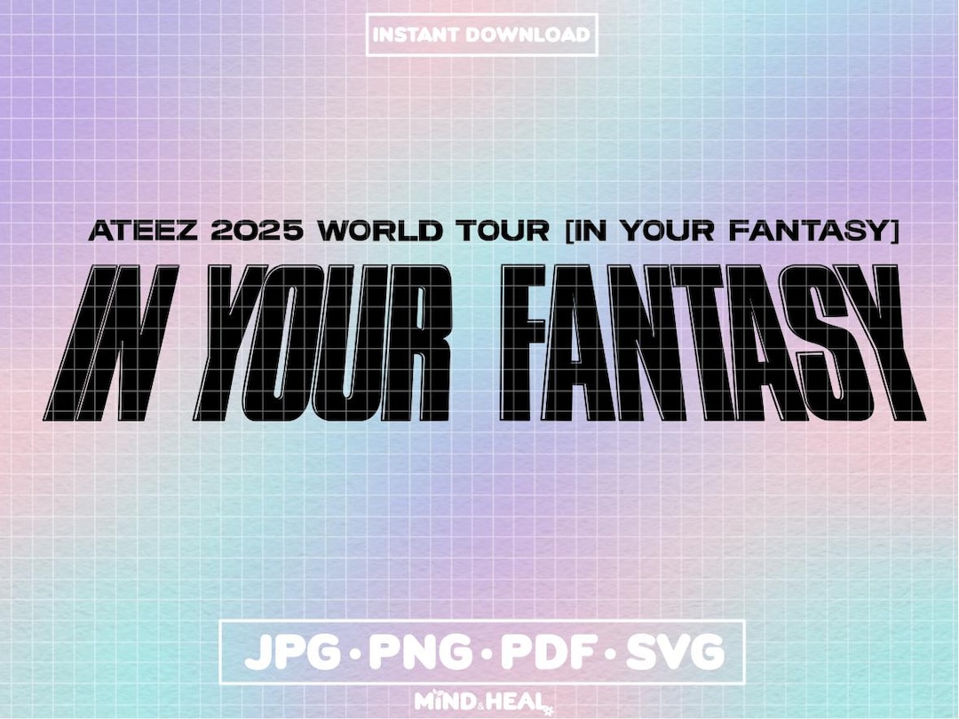 ATEEZ in Your Fantasy World Tour Logo | Svg Png Pdf Jpg | Digital