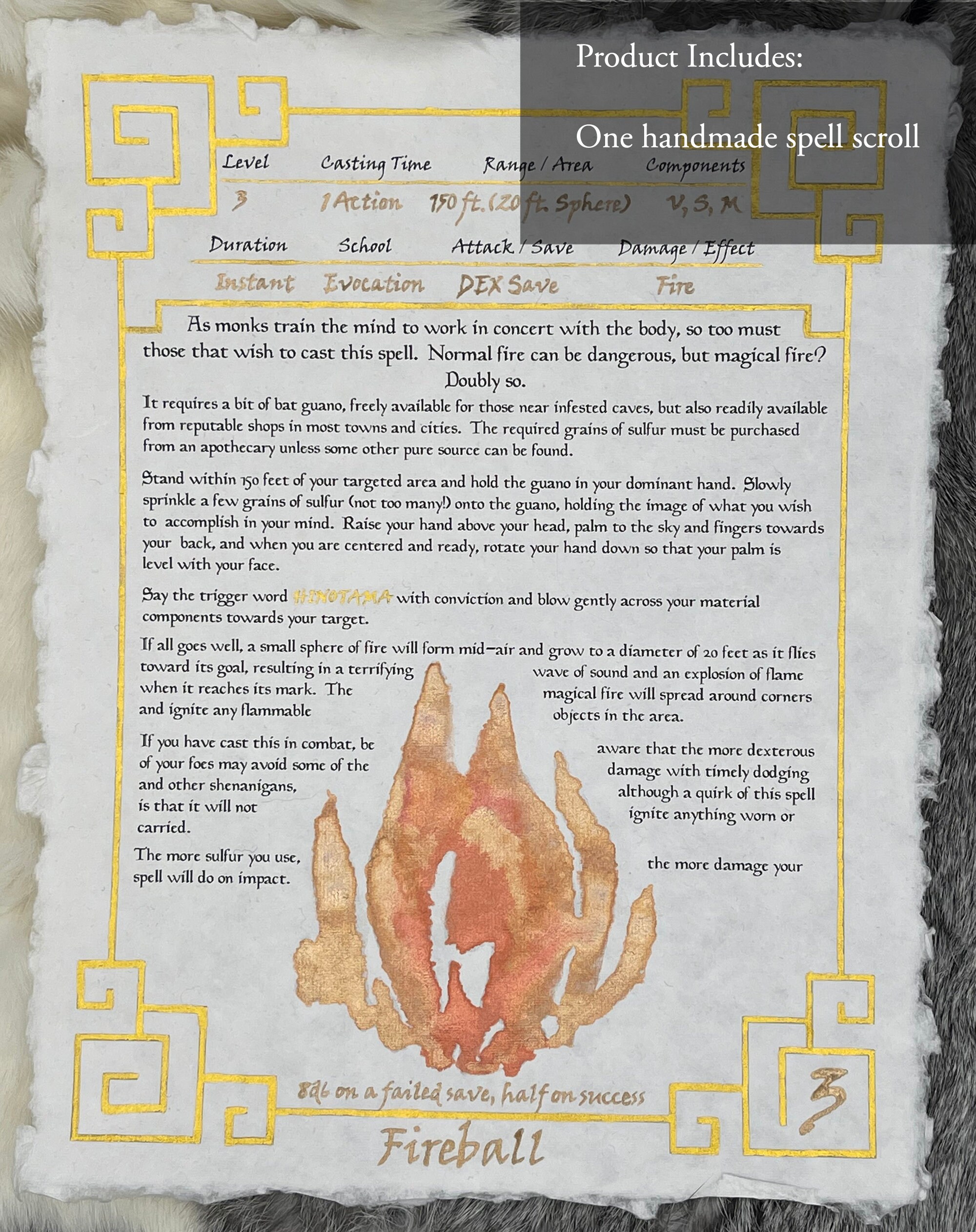 Scroll of Fireball Etsy