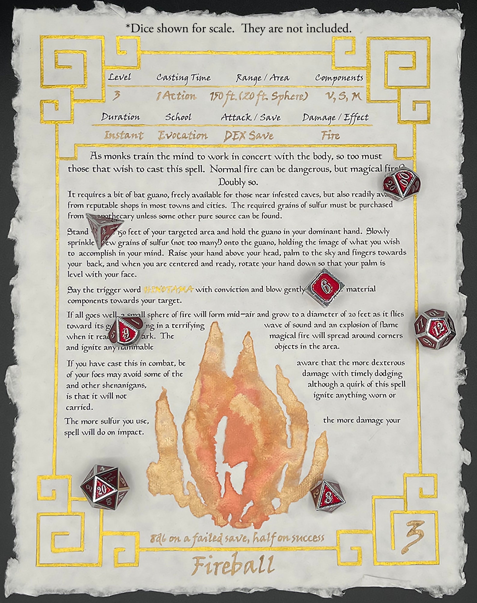 Scroll of Fireball Etsy