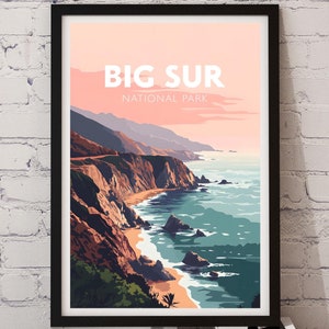 Big Sur Print, Kunstdruck, Reisedruck, Reise Poster, Wandkunst, Hochzeitsgeschenk, B-Day Geschenk