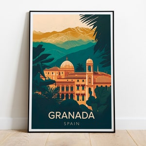 Stampa di Granada, arte murale spagnola, regalo spagnolo, poster spagnolo, arte di Barcellona, Spagna, arte murale, stampe spagnole, Andalusia, regalo di nozze, regalo di compleanno