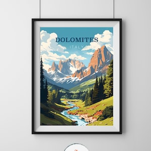 Dolomites Mountain Print - Majestic Alpine Landscape Wall Art, Wedding gift, B-day gift