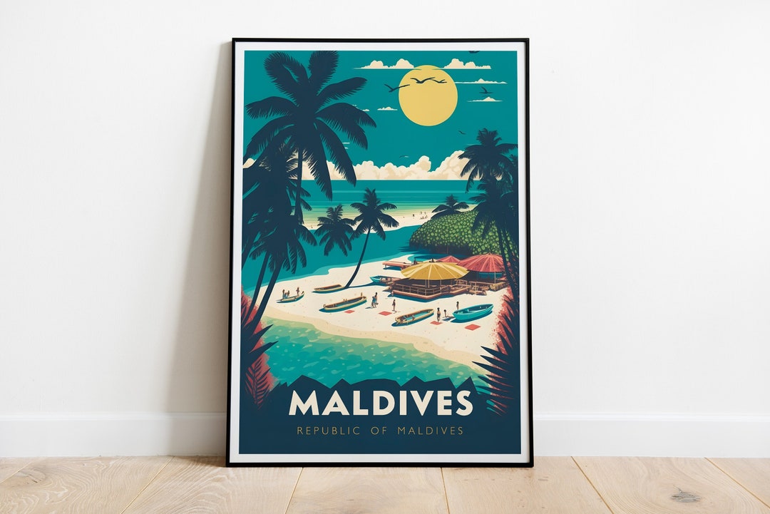 Maldives Poster Maldives Print Maldives Art Maldives - Etsy