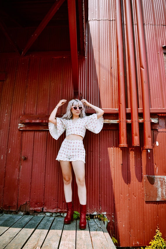 Crop Top and Booty Shorts Set Etsy