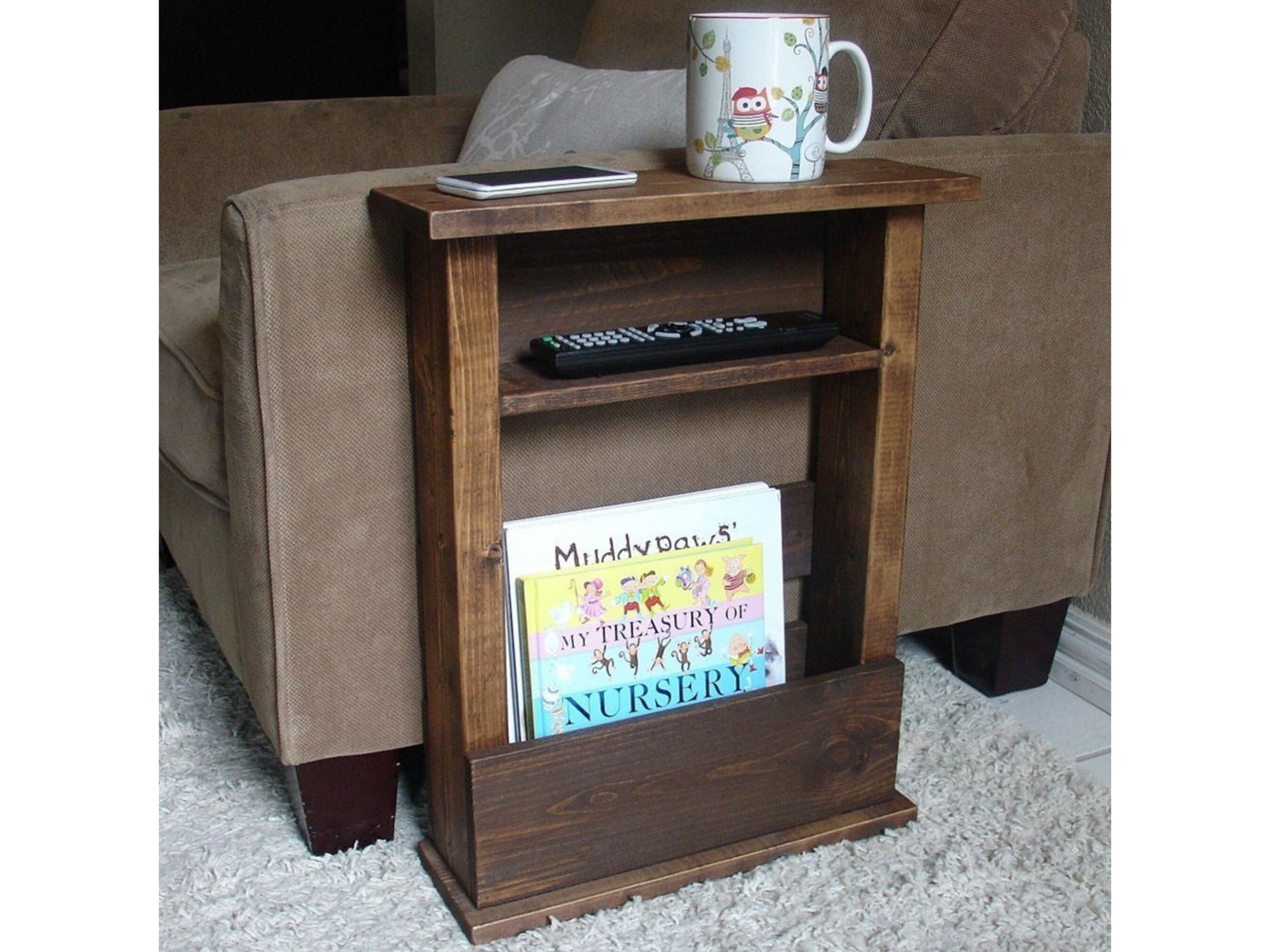 Mid Century Modern Narrow Sofa Side Table for Living Room Etsy