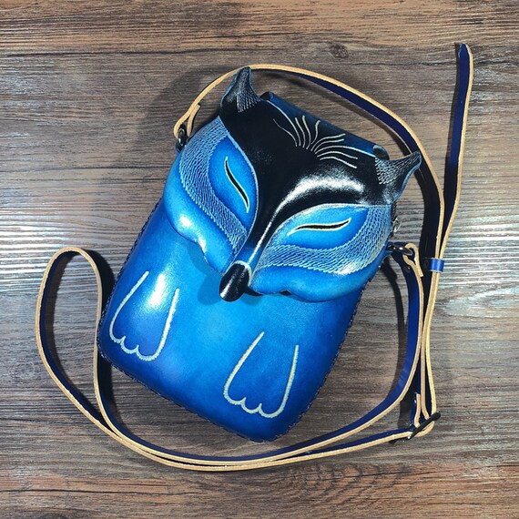 Girls Animal Cross Body Bag Handmade Leather Mobile Phone Bag Etsy