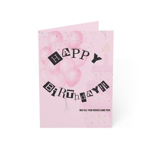 Alles Gute zum Geburtstag Karte Girly Pink Mean Girls Referenz - Mögen all Ihre Wünsche wahr werden digitaler Download