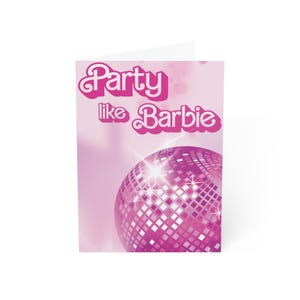 Cartão de Aniversário Rosa da Barbie - Festa como Barbie Download Digital