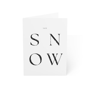 Tarjeta navideña moderna: tarjeta de felicitación navideña Let it Snow, descarga digital