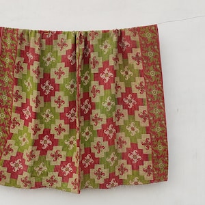 Vintage Kantha Quilt: Hand Stitched Cotton Throw, Large Bedspread