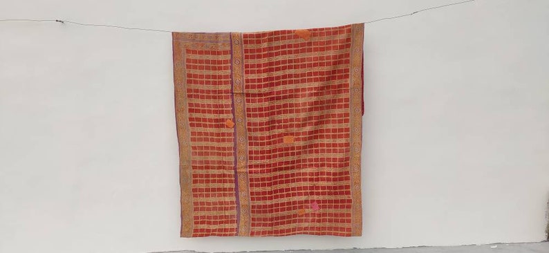 Vintage sari Kantha Quilt Indian kantha blanket and throw, Bedspread Reversible Kantha Throw Hand stitched Quilt Indian Quilt Handmade 画像 2