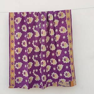 Vintage Kantha Quilt: Handstitched Indian Bedcover, Boho Throw
