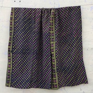 Block Printed Kantha Quilt: Handmade Cotton Bedspread