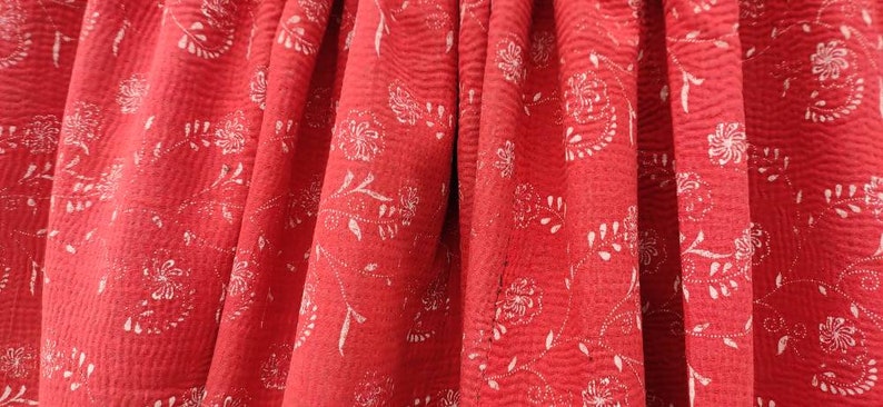 Vintage sari Kantha Quilt Indian kantha blanket and throw, Bedspread Reversible Kantha Throw Hand stitched Quilt Indian Quilt Handmade 画像 6