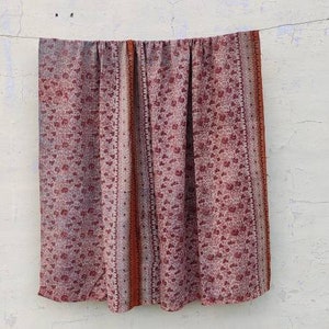 Recycled Indian Sari Patchwork Blanket,Handmade Kantha Quilt indian quilt