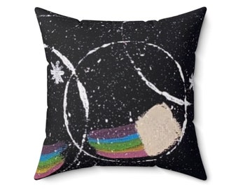 Spun Polyester Square Pillow - Couch Pillow - Throw Pillow - Bubble Print Pillow - Square Pillow -  Art Print Design - Various Sizes